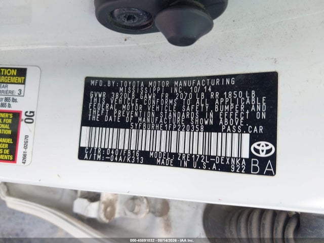 Toyota Corolla Le Plus 2015 5YFBURHE1FP220358 Image 9