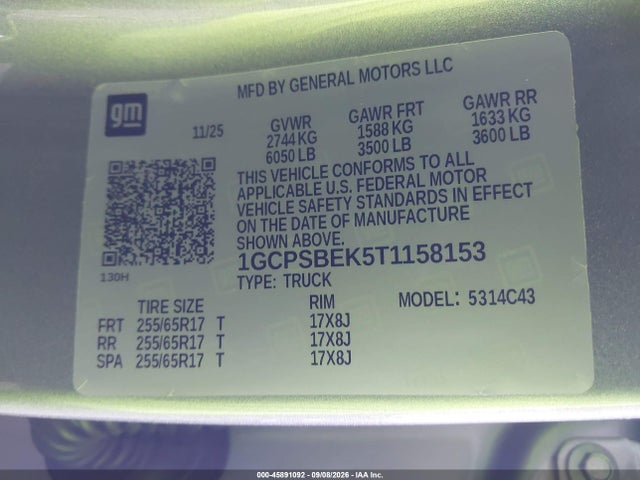 Chevrolet Colorado Wt 2026 1GCPSBEK5T1158153 Image 9