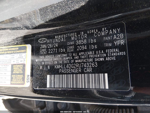 Продажа на аукционе авто 2024 Hyundai Elantra Se, vin: KMHLL4DG2RU743263, номер лота: 45891258