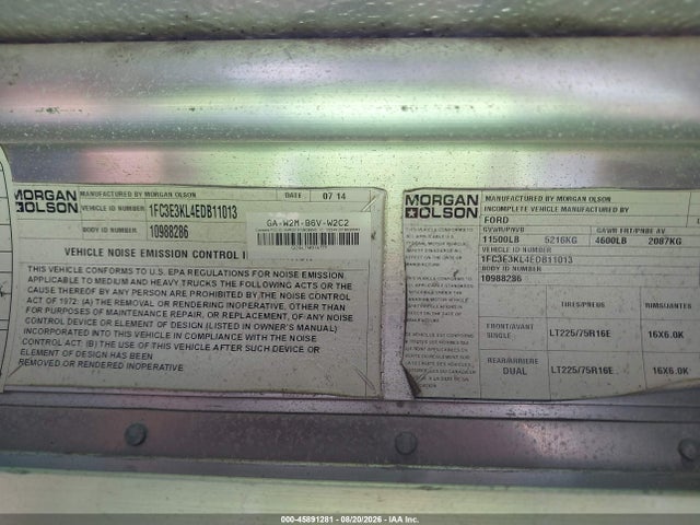1FC3E3KL4EDB11013 Ford E-350 Stripped