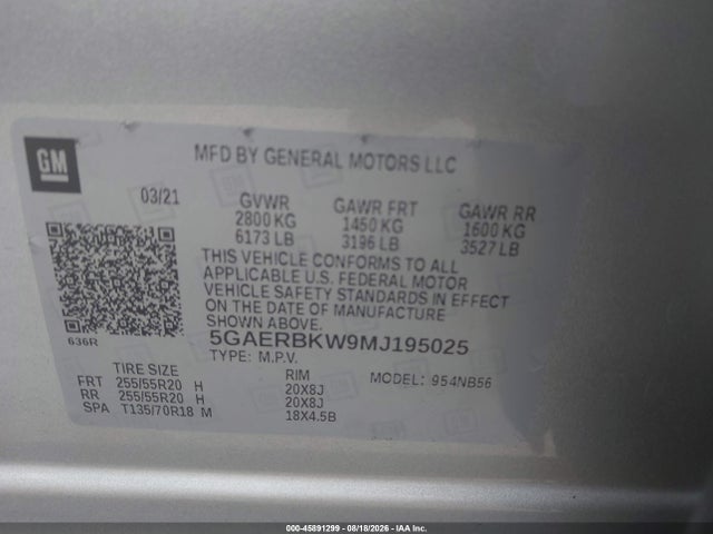 Продажа на аукционе авто 2021 Buick Enclave Fwd Essence, vin: 5GAERBKW9MJ195025, номер лота: 45891299