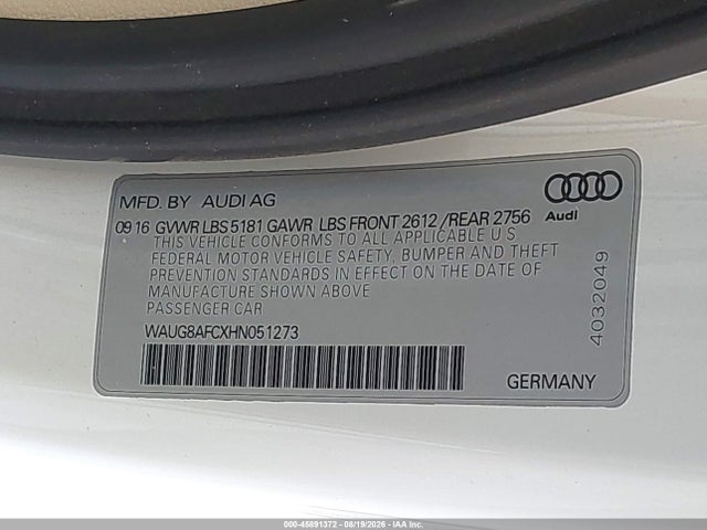 Audi A6 2.0t Premium 2017 WAUG8AFCXHN051273 Image 9