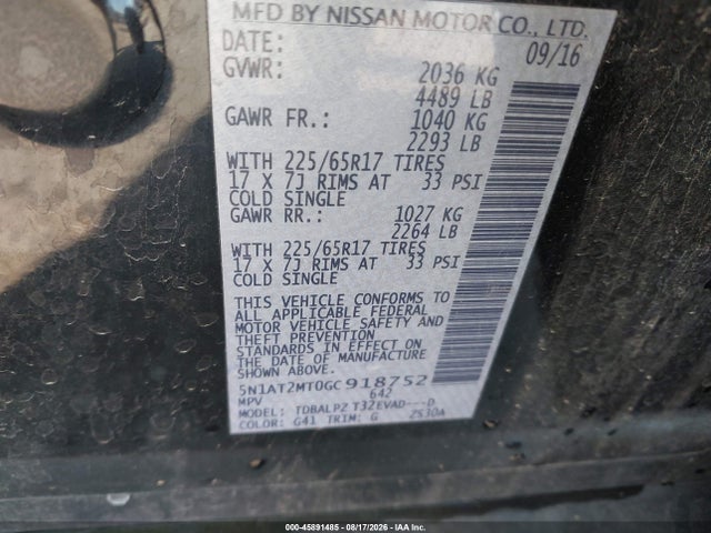 Nissan ROGUE S 2016 5N1AT2MT0GC918752 Image 9