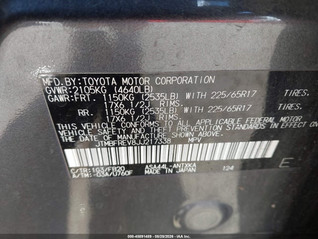 Toyota RAV4 LE 2018 JTMBFREV8JJ217338 Image 9
