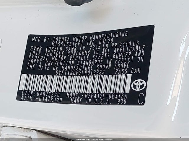 Toyota Corolla Xse 2020 5YFT4RCE2LP043388 Image 9