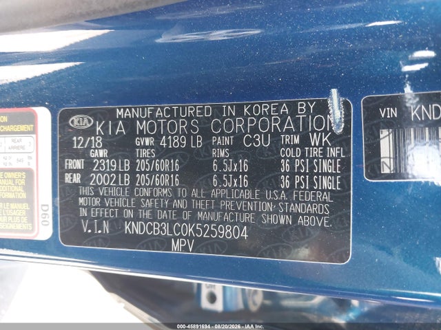 KIA NIRO LX 2019 KNDCB3LC0K5259804 Image 9