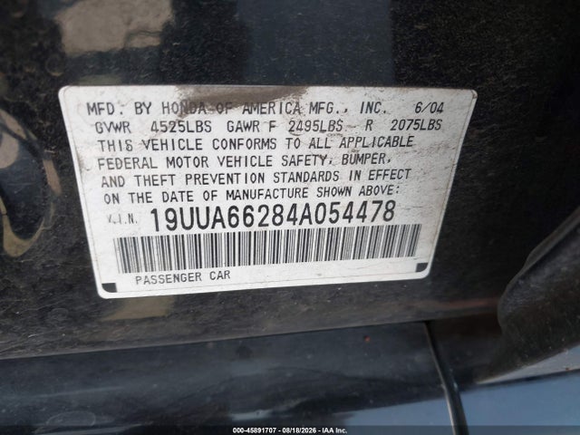 Продажа на аукционе авто 2004 Acura Tl, vin: 19UUA66284A054478, номер лота: 45891707