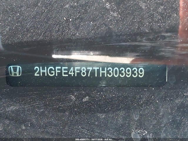 2026 Honda Civic Hybrid Sport/sport Touring მანქანა იყიდება აუქციონზე, vin: 2HGFE4F87TH303939, აუქციონის ნომერი: 45891711