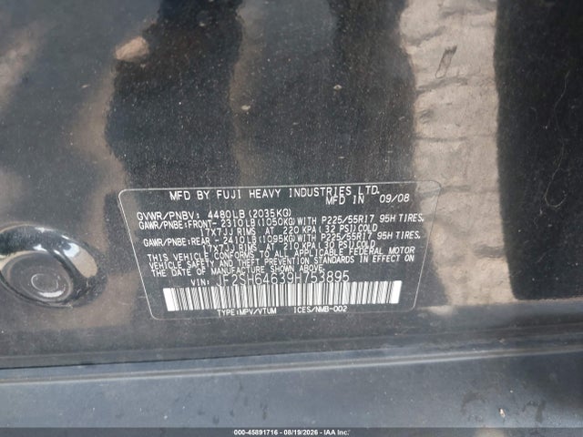 Aukcja sprzedaży 2009 Subaru Forester 2.5x Limited, vin: JF2SH64639H753895, numer aukcji: 45891716