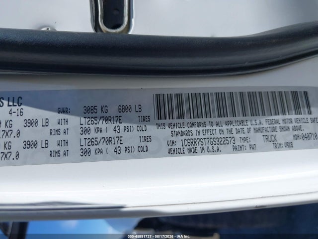 RAM 1500 Tradesman 2016 1C6RR7ST7GS322573 Image 9