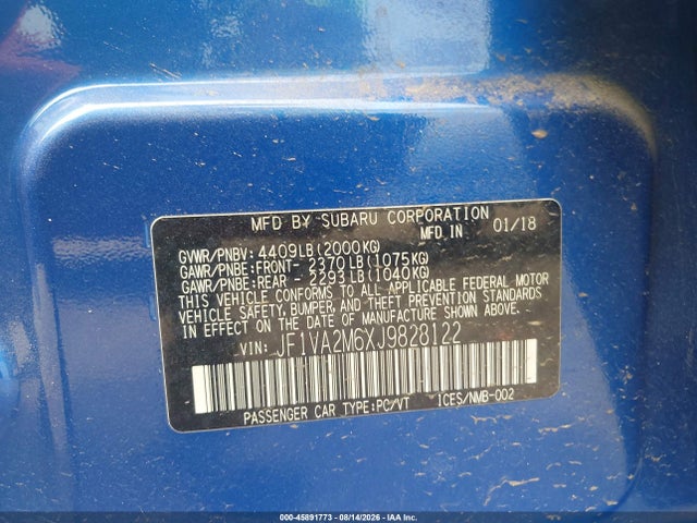 JF1VA2M6XJ9828122 Subaru Wrx Sti