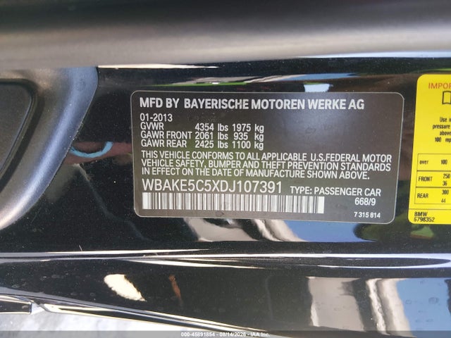 Продаж на аукціоні авто 2013 Bmw 328i, vin: WBAKE5C5XDJ107391, номер лоту: 45891854