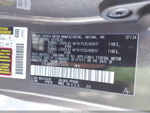 Toyota SIENNA XLE 2024 5TDJRKEC3RS213415 Image 9