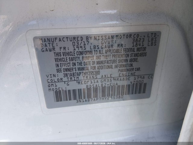 3N1AB7AP7HY295380 Nissan SENTRA S