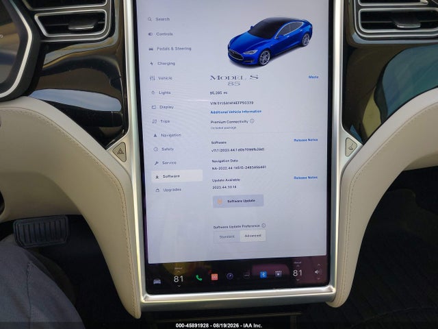 Продажа на аукционе авто 2014 Tesla Model S P85, vin: 5YJSA1H14EFP50339, номер лота: 45891928