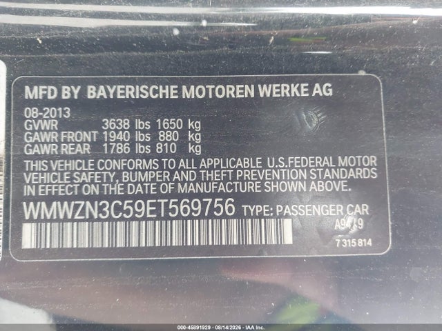 WMWZN3C59ET569756 Mini Convertible Cooper