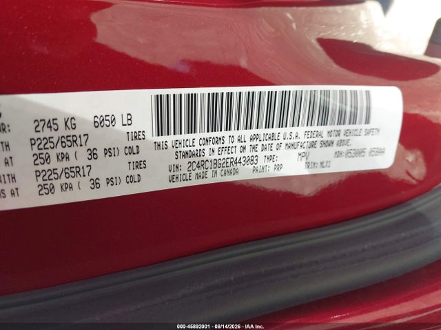 2C4RC1BG2ER443083 Chrysler Town &amp; Country Touring