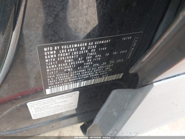 45892239 :رقم المزاد ، WVGBV7AX9AW511697 vin ، 2010 Volkswagen Tiguan Se مزاد بيع