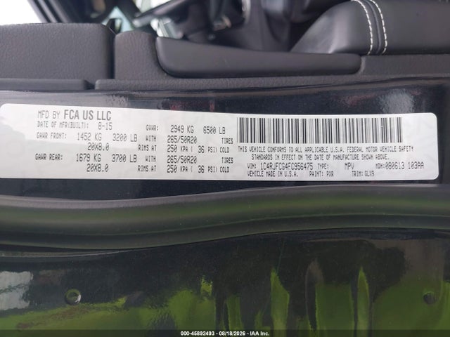 Продажа на аукционе авто 2015 Jeep Grand Cherokee Overland, vin: 1C4RJFCG4FC956475, номер лота: 45892493