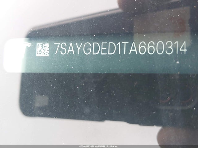 Aukcja sprzedaży 2026 Tesla Model Y Premium Rear-wheel Drive/rear-wheel Drive, vin: 7SAYGDED1TA660314, numer aukcji: 45892496