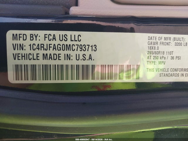Jeep Grand Cherokee Laredo E 4x4 2021 1C4RJFAG0MC793713 Image 9