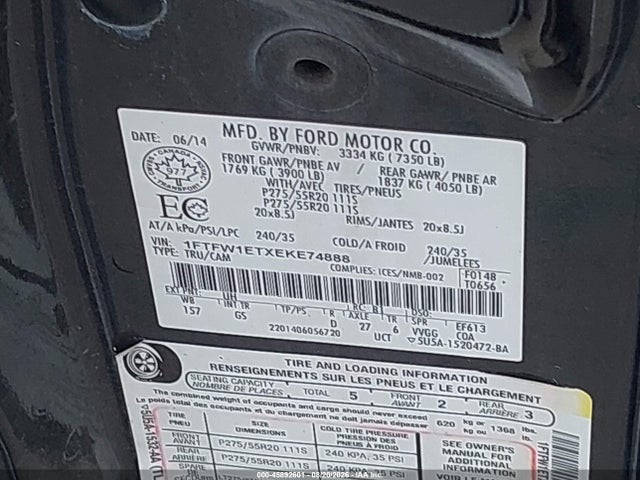 Ford F-150 Xlt 2014 1FTFW1ETXEKE74888 Image 9
