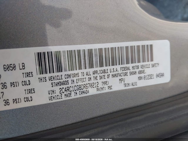 Aukcja sprzedaży 2013 Chrysler Town & Country Touring-l, vin: 2C4RC1CG8DR670212, numer aukcji: 45892609