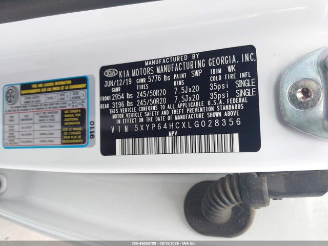 Продаж на аукціоні авто 2020 Kia Telluride S, vin: 5XYP64HCXLG028356, номер лоту: 45892798