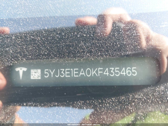 Tesla Model 3 Long Range/mid Range/standard Range/standard Range Plus 2019 5YJ3E1EA0KF435465 Image 9