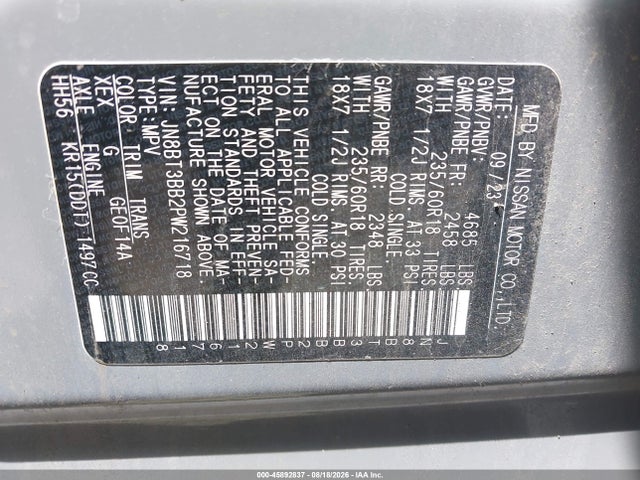 Продаж на аукціоні авто 2023 Nissan Rogue Sv Intelligent Awd, vin: JN8BT3BB2PW216718, номер лоту: 45892837