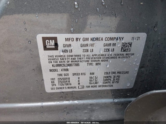 Aukcja sprzedaży 2022 Buick Encore Gx Awd Preferred, vin: KL4MMCSL3NB077885, numer aukcji: 45892934