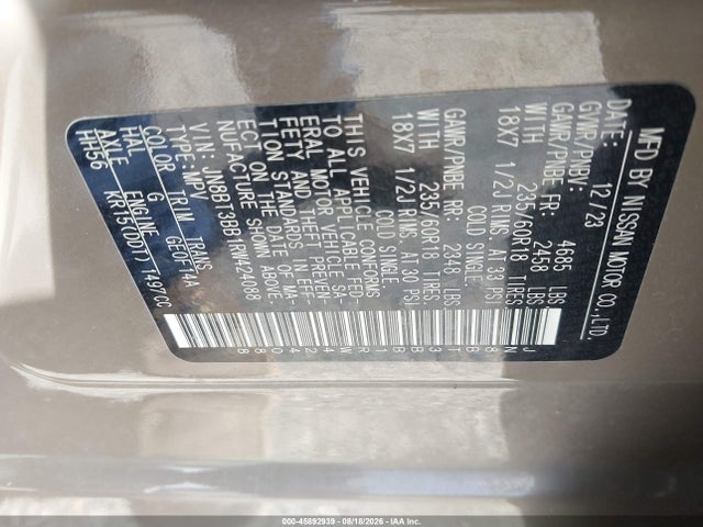 Продаж на аукціоні авто 2024 Nissan Rogue Sv Intelligent Awd, vin: JN8BT3BB1RW424088, номер лоту: 45892939