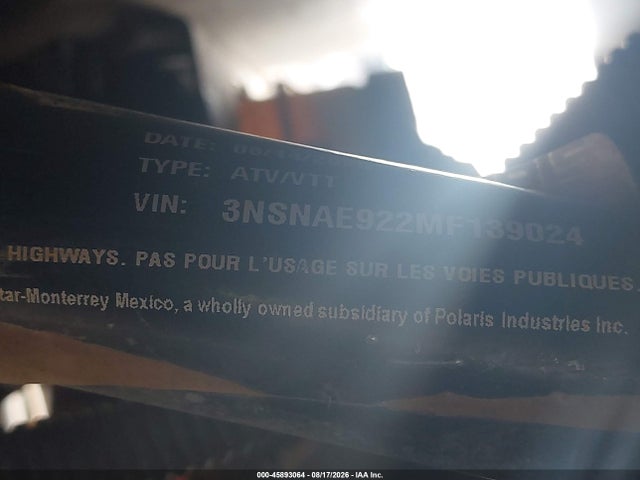 3NSNAE922MF139024 Polaris Rzr Xp Turbo
