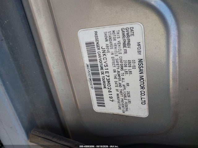 Продажа на аукционе авто 2003 Infiniti G35 Luxury Leather, vin: JNKCV51E73M024197, номер лота: 45893098