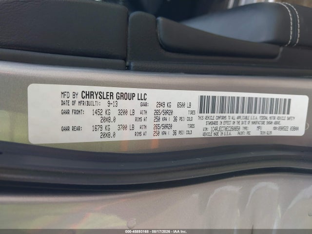 45893168 :رقم المزاد ، 1C4RJECT0EC260850 vin ، 2014 Jeep Grand Cherokee Overland مزاد بيع