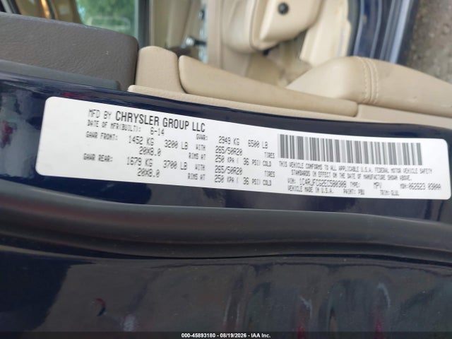 Продаж на аукціоні авто 2014 Jeep Grand Cherokee Overland, vin: 1C4RJFCG2EC580308, номер лоту: 45893180