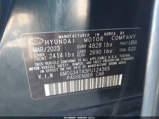 2023 Genesis G70 2.0t Awd მანქანა იყიდება აუქციონზე, vin: KMTG34TA3PU124365, აუქციონის ნომერი: 45893201