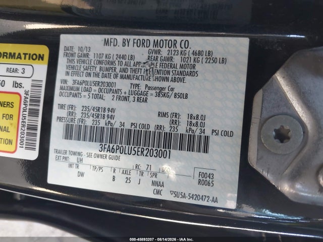 Ford Fusion Hybrid Se 2014 3FA6P0LU5ER203001 Image 9