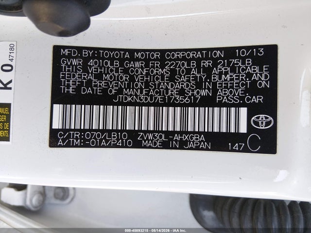 Toyota Prius Five 2014 JTDKN3DU7E1735617 Image 9