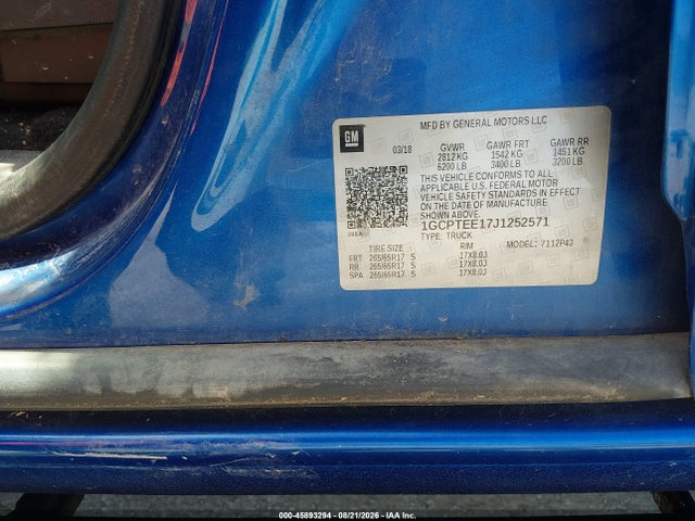 1GCPTEE17J1252571 Chevrolet Colorado Zr2