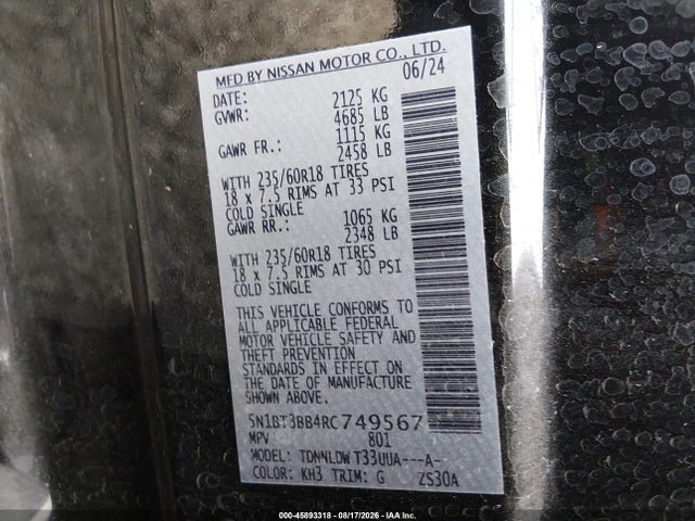 Nissan Rogue Sv Intelligent Awd 2024 5N1BT3BB4RC749567 Image 9