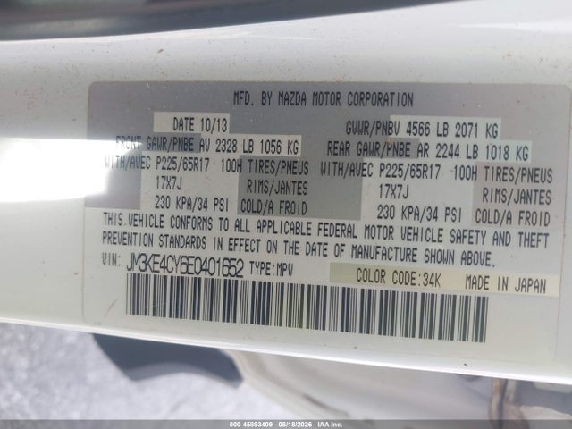 Mazda Cx-5 Touring 2014 JM3KE4CY6E0401652 Image 9