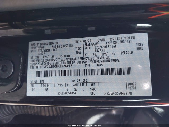 Ford F-150 Xlt 2025 1FTFW3L80SKE69415 Image 9