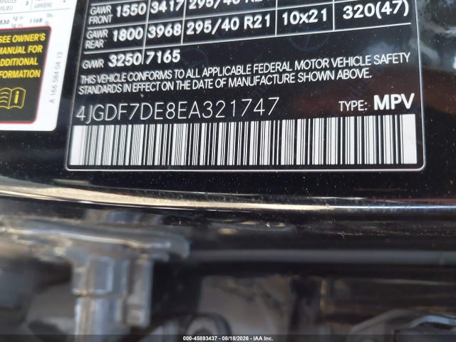 2014 Mercedes-benz Gl 550 4matic მანქანა იყიდება აუქციონზე, vin: 4JGDF7DE8EA321747, აუქციონის ნომერი: 45893437