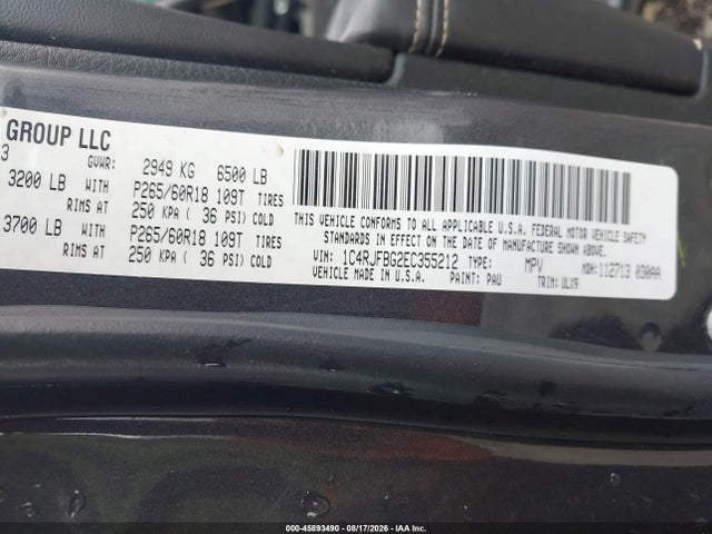 Jeep Grand Cherokee Limited 2014 1C4RJFBG2EC355212 Image 9