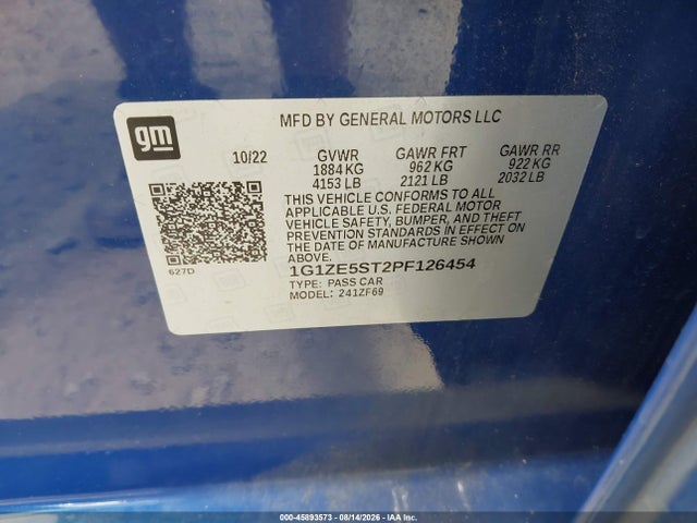 1G1ZE5ST2PF126454 Chevrolet Malibu Fwd 2lt