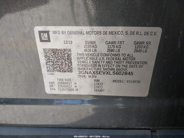 Chevrolet Equinox Awd Ls 2020 3GNAXSEVXLS602845 Image 9