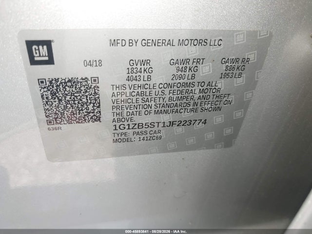 Chevrolet Malibu 1ls 2018 1G1ZB5ST1JF223774 Image 9