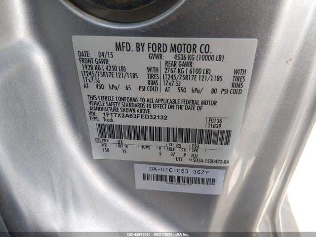 Ford F-250 Xl 2015 1FT7X2A63FED32132 Image 9