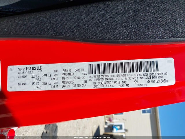 2016 Jeep Wrangler Unlimited Freedom მანქანა იყიდება აუქციონზე, vin: 1C4BJWDG5GL193710, აუქციონის ნომერი: 45893896